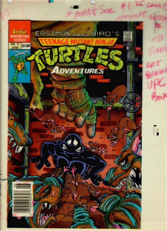 C-29758. Teenage Mutant Ninja Turtles Adventures #19 – Conjunto de películas de separación de color CMYK (Archie Comics, abril de 1991)