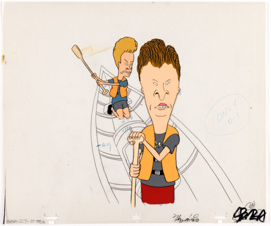 C-29761. Beavis and Butt-Head “Canoe” – Cel de producción original con dibujo de animación (MTV Productions, 1993