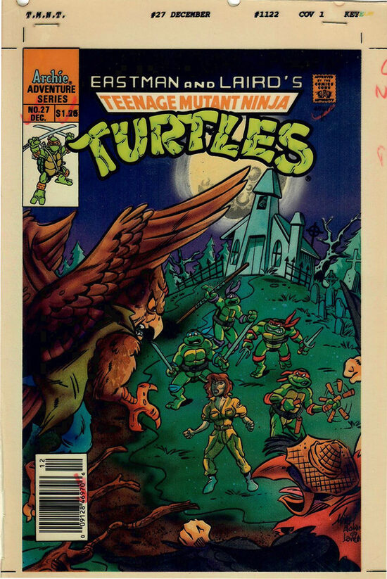 C-29766. Teenage Mutant Ninja Turtles Adventures #27 – Película de separación de color CMYK de producción (Archie, 1992)