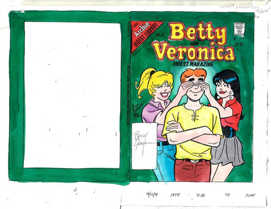 C-29771. Betty and Veronica Digest #75 – Guía de color de producción para portada (Archie, 1995)