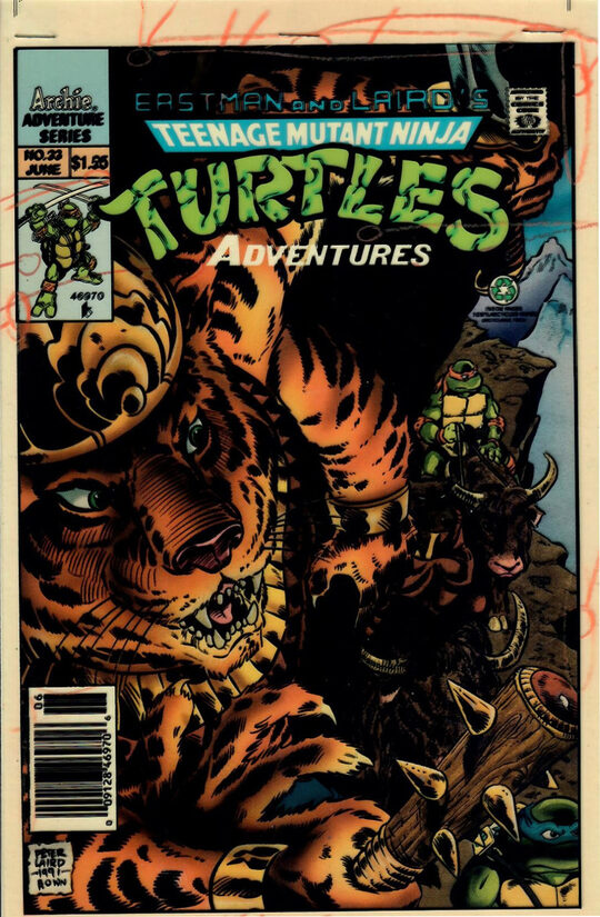 C-29781. Teenage Mutant Ninja Turtles Adventures #45 – Película de separación de color CMYK de producción (Archie, 1993)