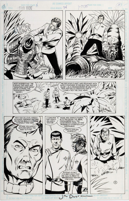 C-29790. Star Trek #34 – Página de historia original 12 (Jan Duursema y Pablo Marcos, DC Comics, 1992)