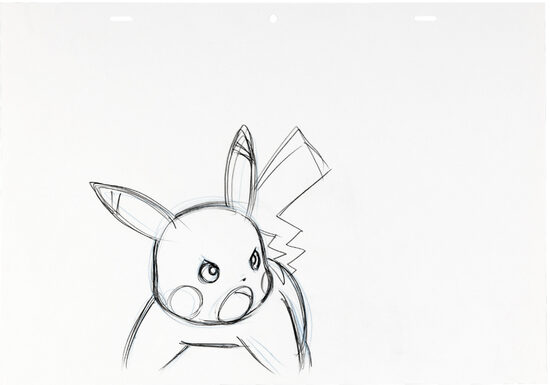 C-29839. Pokémon – Dibujo de Animación de Pikachu en el episodio “Dancing with the Ducklett Trio!” (OLM, 2011, minuto 16:04)