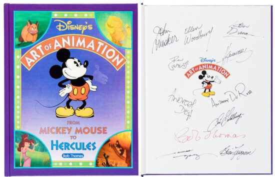C-29843. Disney’s Art of Animation from Mickey Mouse to Hercules – Segunda edición firmada por Bob Thomas y 10 artistas de Disney (Walt Disney/Hyperion, 1997