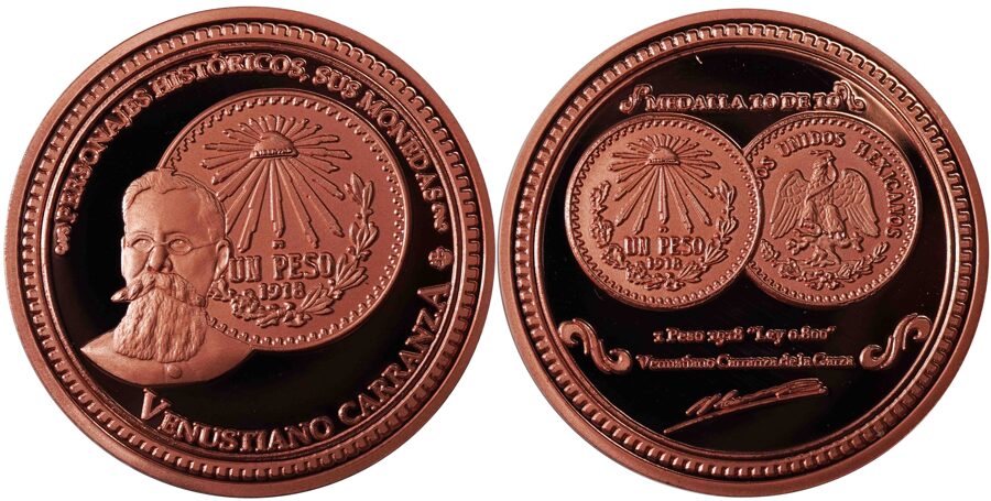 No. 10: “1 PESO 1918". Realizada en cobre