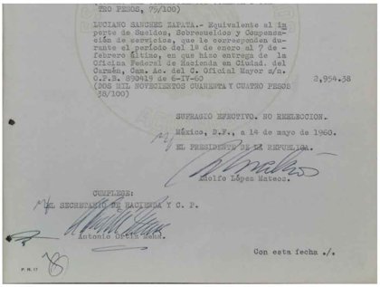Firma De Adolfo Lopez Mateos  1960 (Id: 1785)