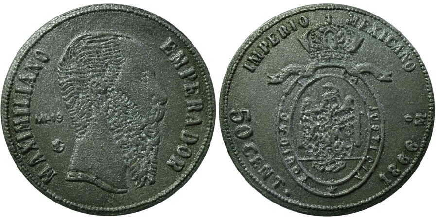 Medalla No. 19: “Prueba 50 Centavos Mo 1866” Plata. PN-99