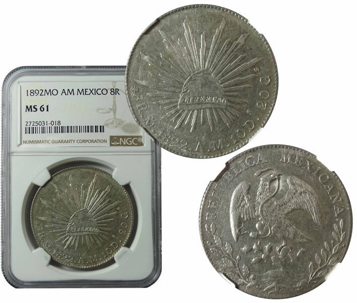 8 Reales Mo 1892 Mh, Certificada Ngc Ms 61 (Id: 25398)