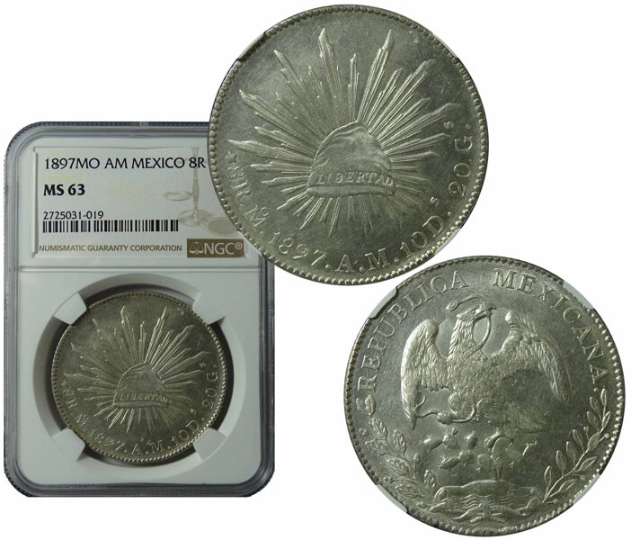 8 Reales Mo 1897 Mh, Preciosa, Certificada Ngc Ms 63 (Id: 25400)