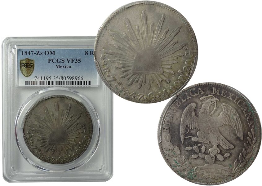 8 Reales Zs 1847 Om, Certificada Ngc Pcgs Vf35 (Id: 25407)