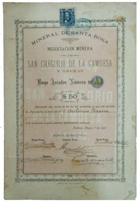 Accion A. Minera San Gregorio De La Camuesa Y Anexas (Id: 360)