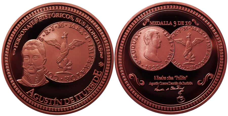 No. 3: “8 REALES 1822". Realizada en cobre