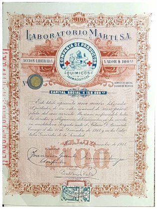 Acción Laboratorios Martí, Compañía De Productos Químicos Y Farmacéuticos (Id: 7191)