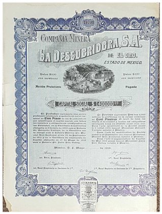 Acción Compañía Minera "La Descubridora" (Id: 7645)