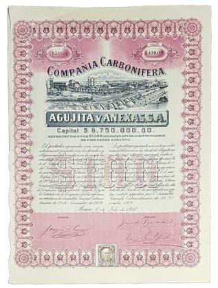 Acción Compañía Carbonifera Agujita Y Anexas (Id: 7646)
