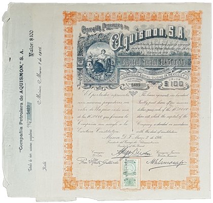 Acción Compañía Petrolera De Aquismon, Anaranjado (Id: 7674)