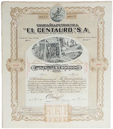 Acción Compañía Petrolera "El Centauro", Café (Id: 7676)