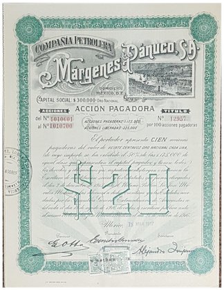 Acción Compañía Petrolera Margenes Pánuco, Verde (Id: 7685)