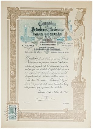 Acción Compañía Petrolera Mexicana Faros De Aztlán (Id: 7694)