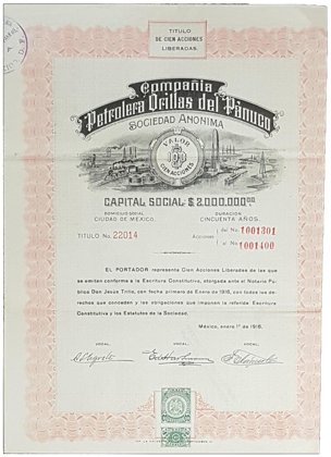 Acción Compañía Petrolera Orillas De Pánuco, Rojo (Id: 7702)