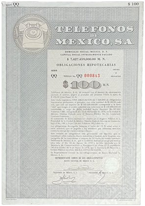 Acción Telmex Obligaciones Hipotecarias 100 Pesos (Id: 7711)