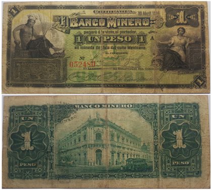 1 Peso Banco Minero, Chihuahua, 23/04/1914 (Id: 8050)