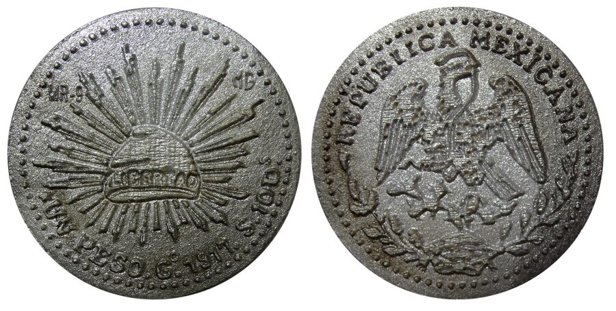 Medalla No 9: "1 Peso 1917, Cacahuatepec, Guerrero" GB-150