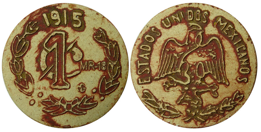Medalla No 17: "1 Centavo 1915, Texcoco Barro" Estado de México GB-262